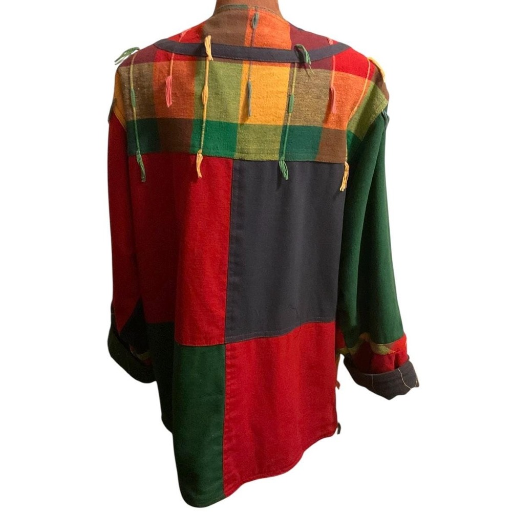 Vintage 90s Yak Magik Patchwork Jacket XL – Folk Art Coat - Picture 4 of 16